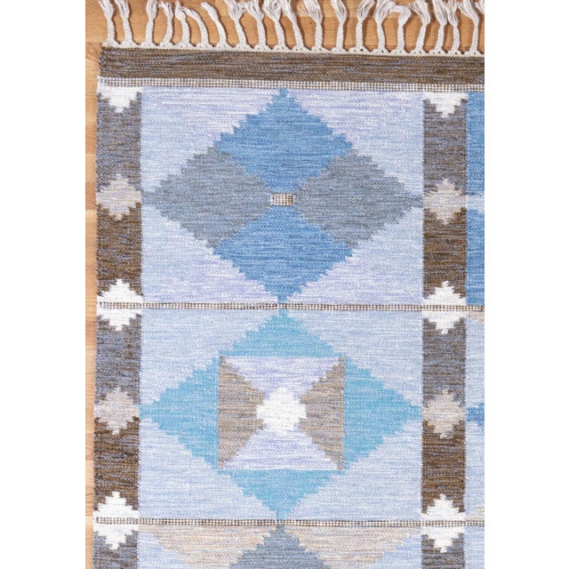 1950s Mid 20th Century Swedish Rollakan Rug 6.7x4.8 For Sale - Image 5 of 6