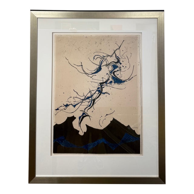 Mid 20th Century, Untitled, Abstract, Original Print on Fine Art Paper, Artist Yannick Ballif For Sale