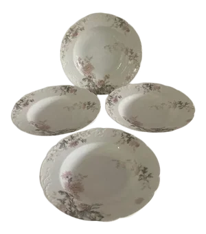 Vintage H&c L Haviland Limoges Porcelain Pasta Bowls- Set of 4