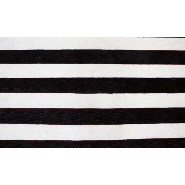 Modern Contemporary Classic Striped Black and White Rug by Doris Leslie Blau For Sale - Image 3 of 7