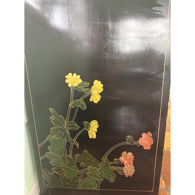 Elevate your dining ambiance with this Authentic Shanghai Chinese Black Lacquer Sideboard with exquisite hand-inlaid...