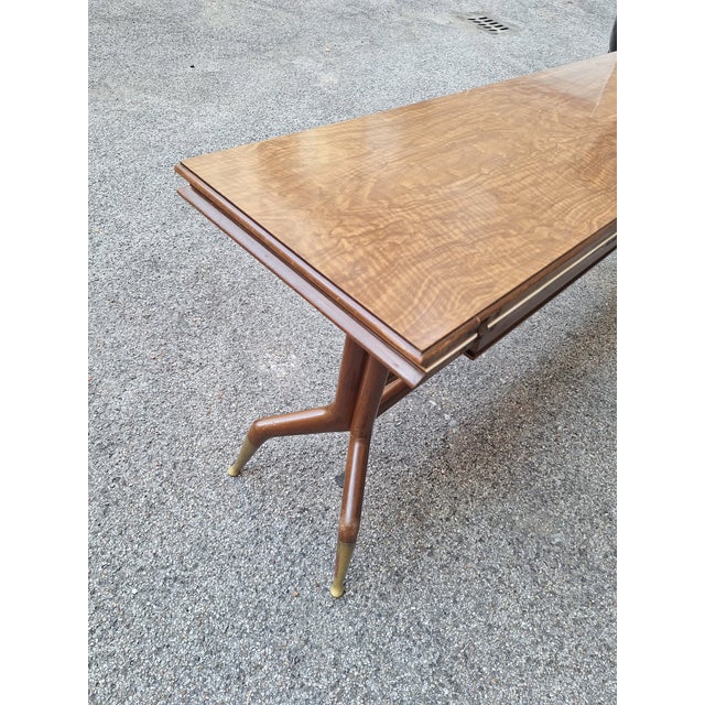 Wooden Console Table with Burl Wood Top and Formica Top, 1950s For Sale - Image 12 of 18
