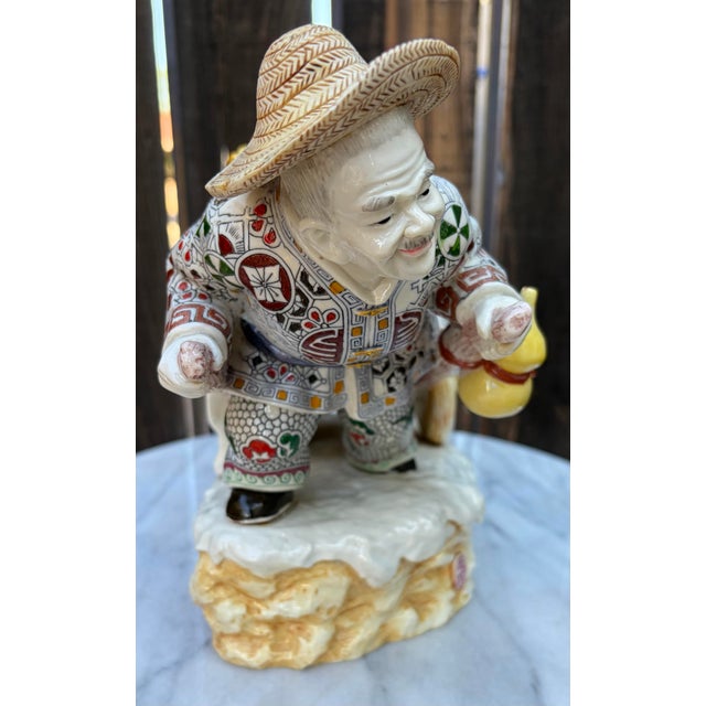 Chinoiserie Vintage Italian Chinoiserie Faux Alabaster Prosperity Cart Sculpture For Sale - Image 3 of 9