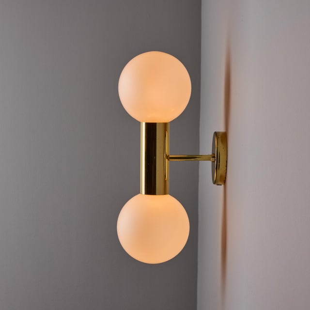 1970s 1970s Motoko Ishii Opaline Glass Double Sconce for Staff Leuchten For Sale - Image 5 of 12