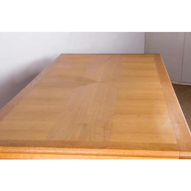 Large Extendable Dining Table in Oak by Guillerme et Chambron for Votre Maison, 1960s For Sale - Image 16 of 18