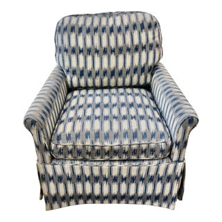 Early 21st Century Lee Industries English Arm Chair in Ikat Upholstery For Sale