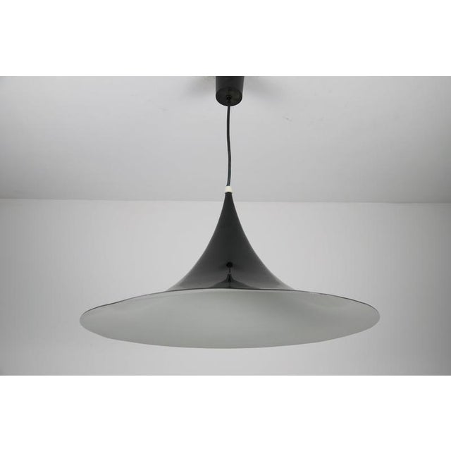 1970s Black Round Pendant Lamp from Fog & Mørup, 1970s For Sale - Image 5 of 10