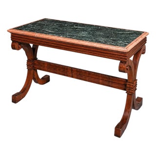 Mid 19th Century Superb Quality Antique Empire Revival Mahogany Marble Topped Table For Sale