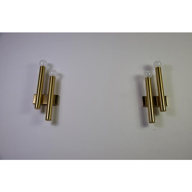 Brass Wall Lamps attributed to Sciolari, Italy, 1960s, Set of 2 For Sale - Image 6 of 13