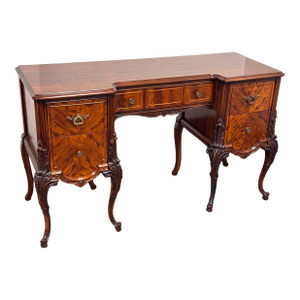 American Tiger Mahogany Desk/Vanity, Circa 1920's