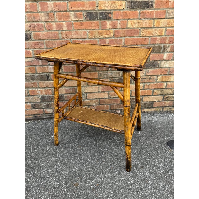 Camel 19th Century English Bamboo Side Table For Sale - Image 8 of 9