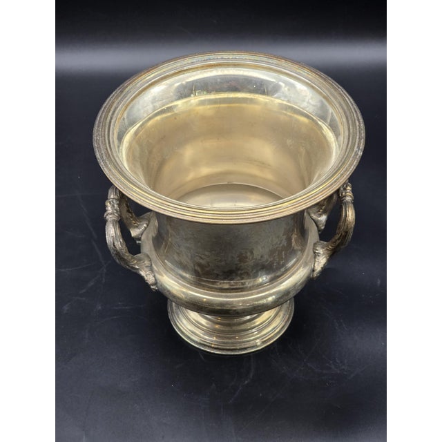 Vintage Neo-Classical Silver Metal Champagne Cooler, 1950s For Sale - Image 6 of 7