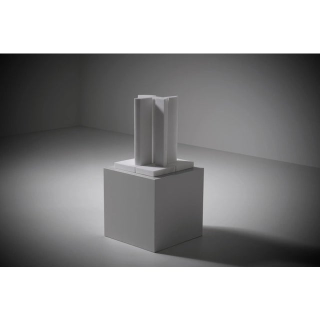 Postmodern White Marble Sculpture by Jean-Claude Reussner, France 1980s, 1920s For Sale - Image 9 of 9