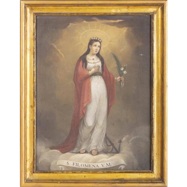 Portuguese School Artist, Saint Philomena, Oil on Canvas For Sale