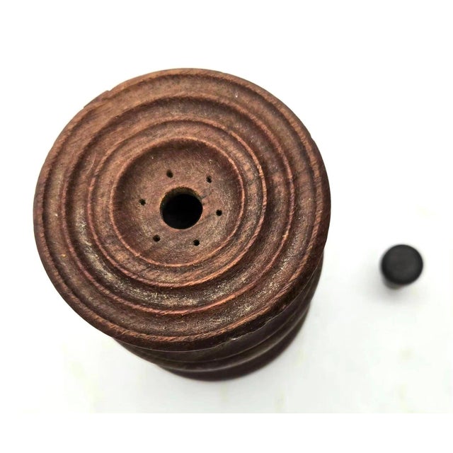 Chestnut 1960s Richard Nissen Teak Wood Pepper Mill With Integrated Salt Shaker For Sale - Image 8 of 11