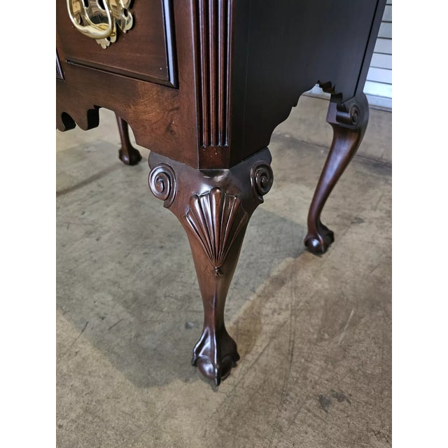 Mid 20th Century Colonial Edison Institute Henry Ford Chippendale Mahogany Lowboy Claw & Ball For Sale - Image 5 of 10