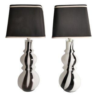 Art Glass Table Lamps, 1960s, Set of 2 For Sale