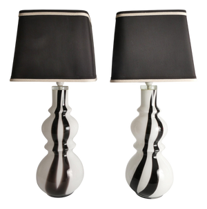 Art Glass Table Lamps, 1960s, Set of 2
