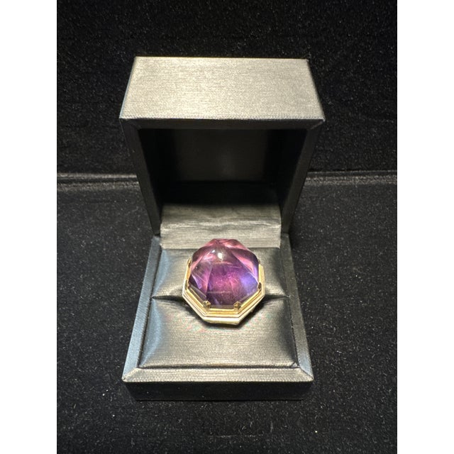 Gold - Silver and Large Amethyst Ring Palazzo Ii Model from Jean Boggio For Sale - Image 9 of 9