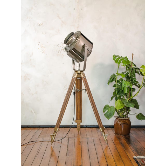 A large scale theater spotlight, the adb sp.1000, built in zaventem, belgium in the 1960s around a 1000 watt lamp, mounted...