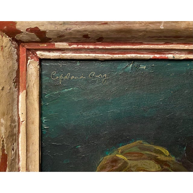 Mid-Century Modern Copeland Charles Burg Artichoke and Grapes Oil Painting Framed For Sale - Image 3 of 3