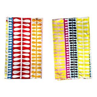 Vintage Ikea Hedda Window Panels/Curtains Designed by Synnöve Mork, a Pair For Sale