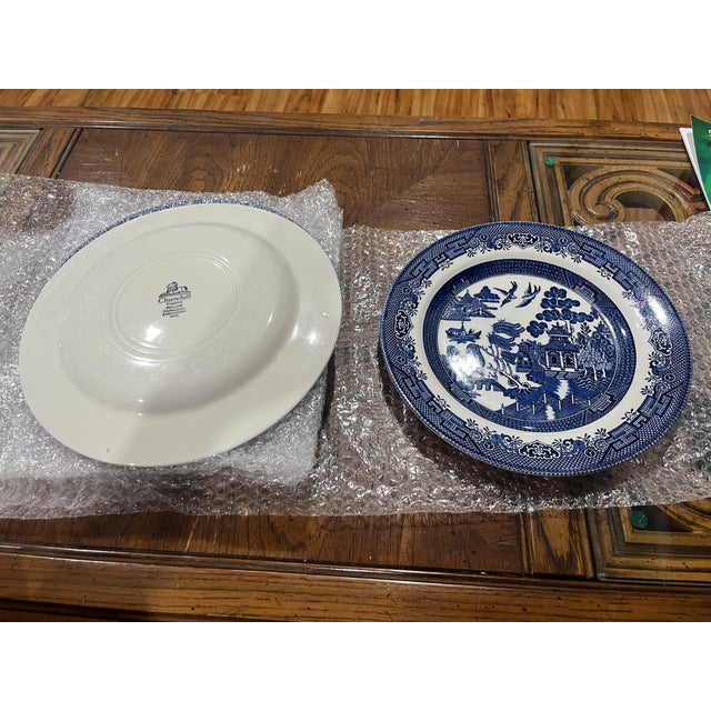 Churchill England Blue Willow Pattern 10”Dinner Plate (Set of 6) For Sale In Philadelphia - Image 6 of 12