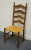 Late 20th Century Set of 4 Ethan Allen Heirloom Nutmeg Maple Colonial Early American Ladderback Rush Seat Dining Side Chairs For Sale - Image 5 of 13