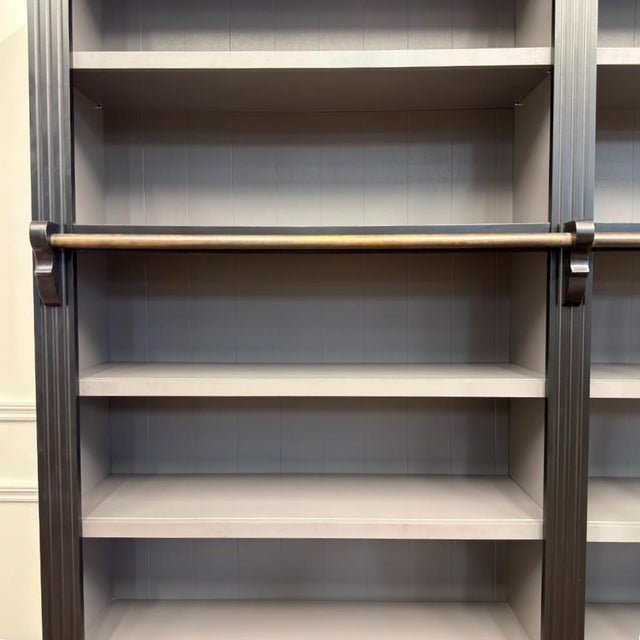 Large English Black Bookcase For Sale - Image 11 of 17