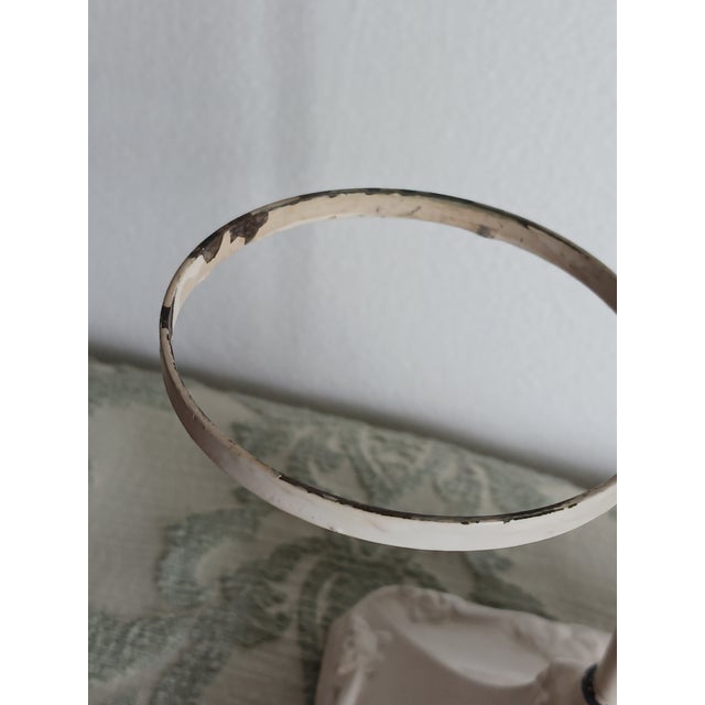 Vintage 1920's Shaving Stand of Cast Iron With Cup and Bakelite Brush and Beveled Glass Swing Mirror For Sale In Milwaukee - Image 6 of 8