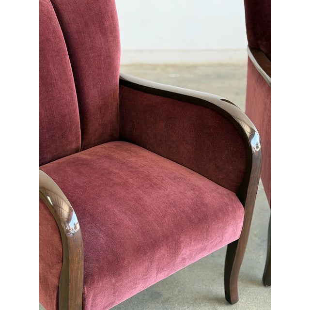 1950s Swedish Art Deco High Polish Accent Chairs- Pair For Sale - Image 4 of 12