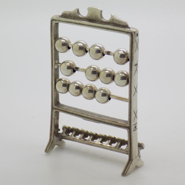 Vintage Italian Handmade Silver Abacus Figurine, 1970s For Sale - Image 6 of 11