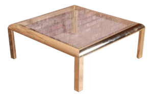 Design Institute of America Modern Hollywood Regency Brass & Glass Cocktail Table, 1984