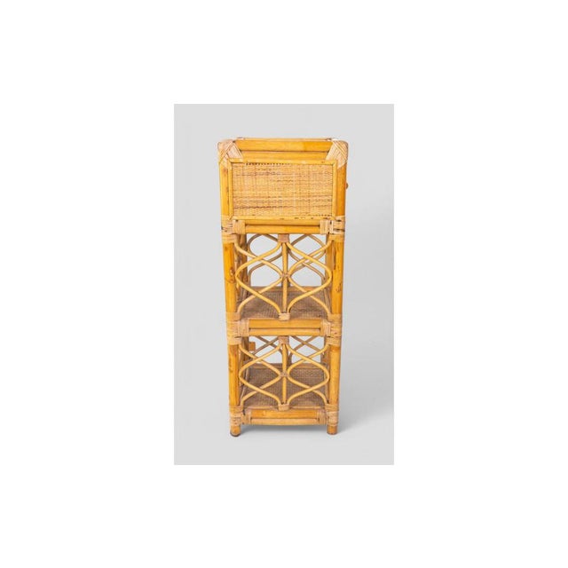 Vintage Rattan Cabinet with Drawer and Shelves, 1960s-1970s For Sale - Image 4 of 11