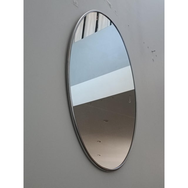 Large Vintage Oval Mirror, Italy, 1970s For Sale - Image 4 of 6