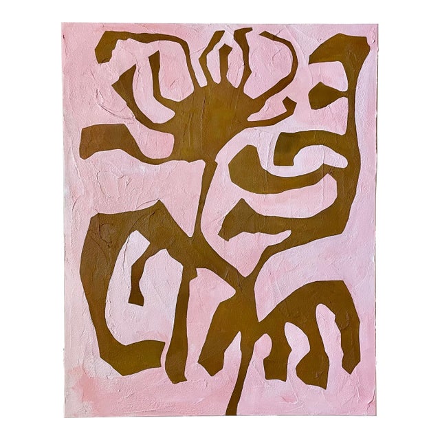 2025 "Il Tarassaco" Abstract Botanical Painting on Canvas by Artist r.k. Red For Sale