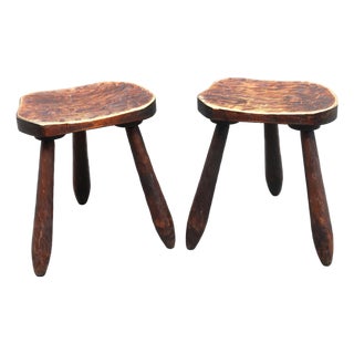 1960s Pair of French Mid-Century Milking Stools For Sale