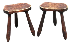 1960s Pair of French Mid-Century Milking Stools
