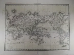 Mid 19th Century Ancient Mercator Map