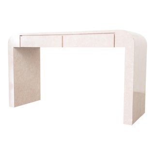 Minimalist Pink Waterfall Desk For Sale