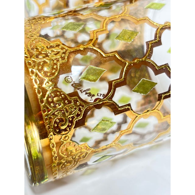 Baroque Vintage Set of 4 Old Fashioned Valencia by Culver With 22-Karat Gold For Sale - Image 3 of 12