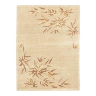 Contemporary Chinese Deco Style Beige Wool Rug by Rug & Kilim, India For Sale