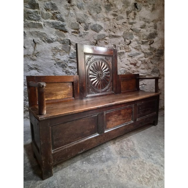 Antique French Folk Art Bench, 1800s For Sale - Image 11 of 18