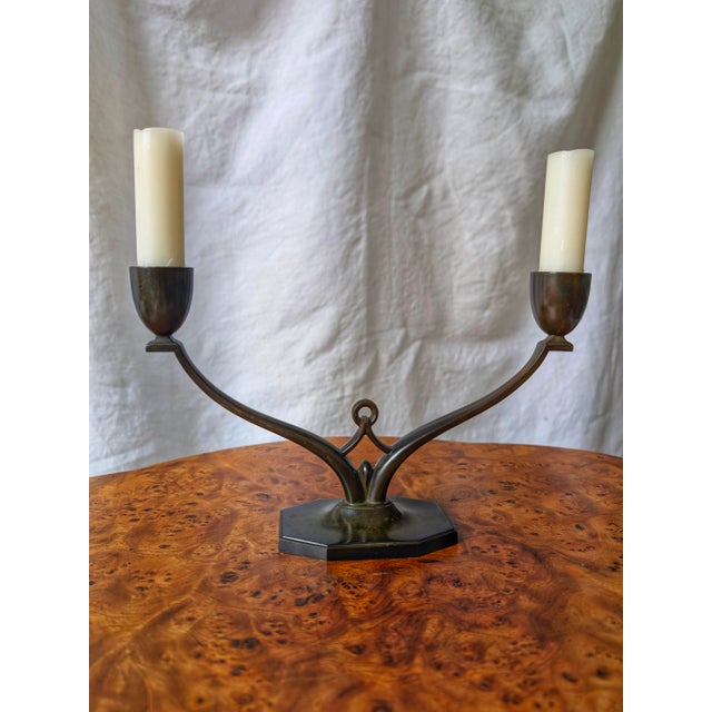 Art Deco Bronze Candelabra from Just Andersen, 1930s For Sale - Image 16 of 16