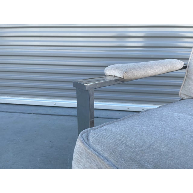 Mid Century Modern Chrome Lounge Chairs Attributed to Milo Baughman - Set of 2 For Sale - Image 10 of 12