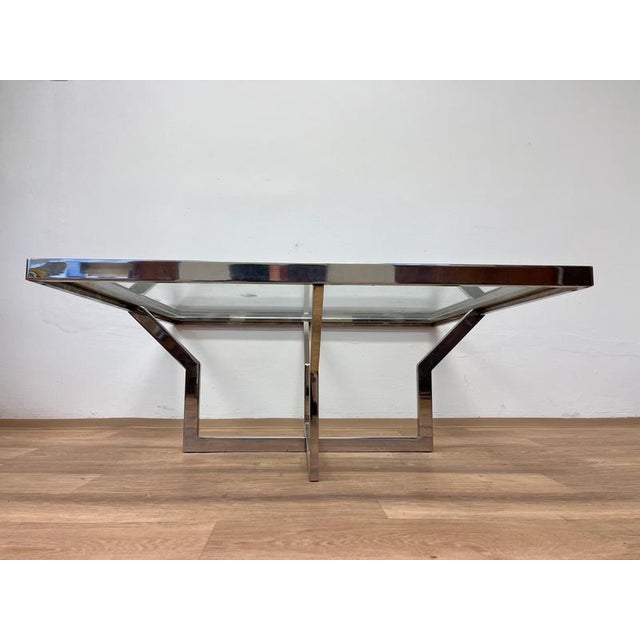 1970s Mid-Century Modern Coffee Table in Chrome, 1970s For Sale - Image 5 of 9