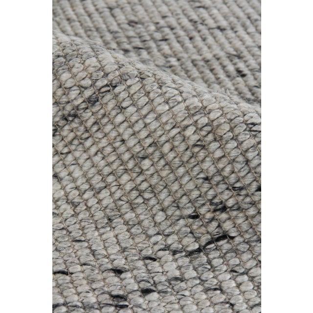 Rhue Hand loom Wool/Cotton Silver Rug-10'x14" For Sale In Los Angeles - Image 6 of 8