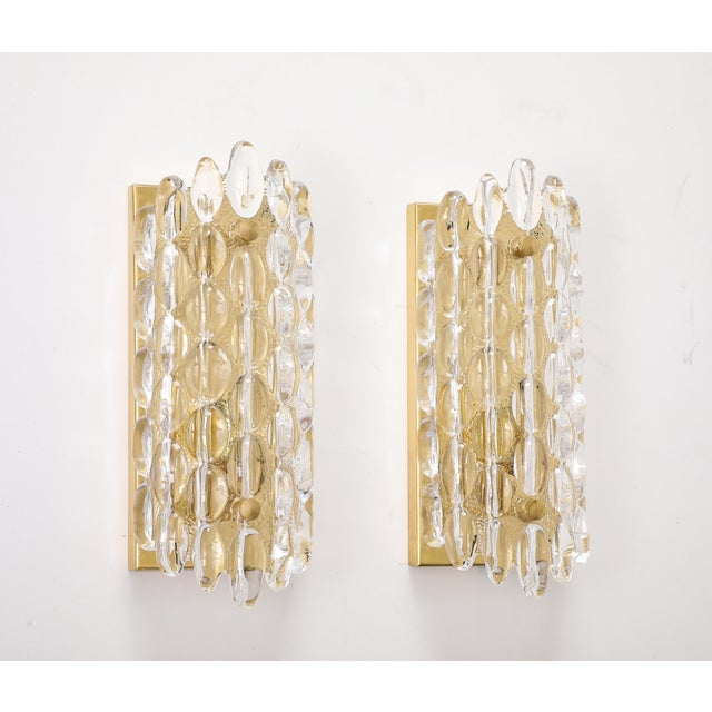 Mid-Century Modern Crystal Sconces by Carl Fagerliund for Orrefors - a Pair (3 Pairs Available) For Sale - Image 3 of 10