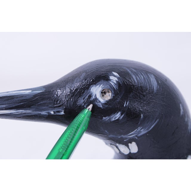 Vintage Handcrafted Wood Loon Duck Decoy For Sale - Image 9 of 12