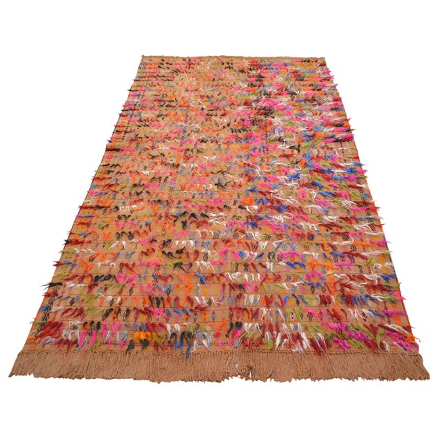 Handwoven Turkish Kilim Rug Anatolia Rug Antique Curtain - 6′7″ X 11′6″ For Sale - Image 6 of 16